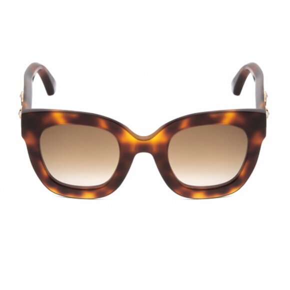 GUCCI GG0208S Lady Oversized Designer Sunglasses Tortoise Havana Gold/Brown 49mm - Picture 2 of 3